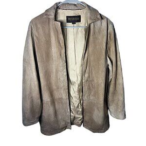 Botticelli Couture Beige Suede Womens Jacket, FALL JACKET, WINTER JACKET
